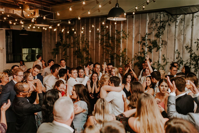 Dancing at wedding reception