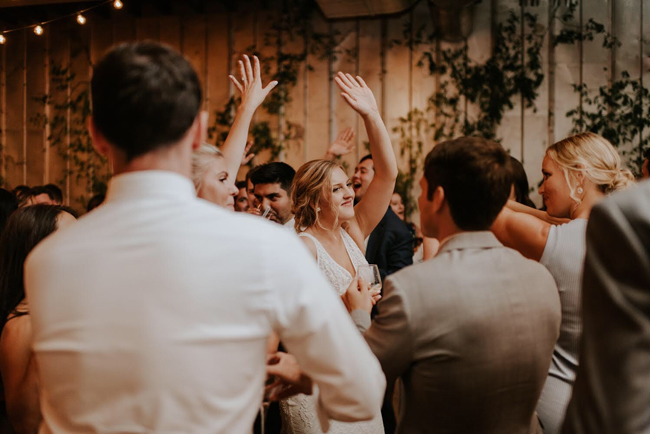 Bride dancing at wedding